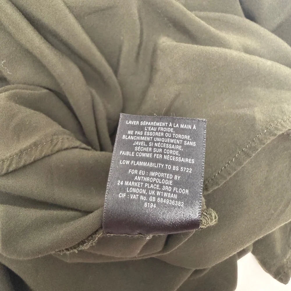 Silence + Noise Olive Green Harem Jumpsuit Romper M Boho Relaxed Wide Leg Rayon - Picture 6 of 6